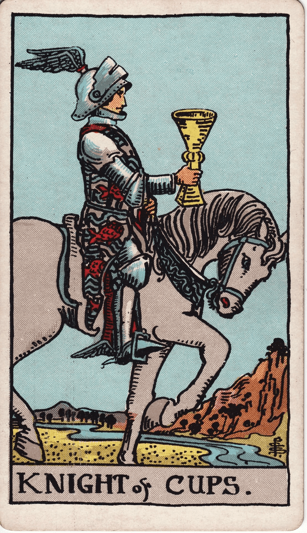 Knight of Cups tarot card, upright