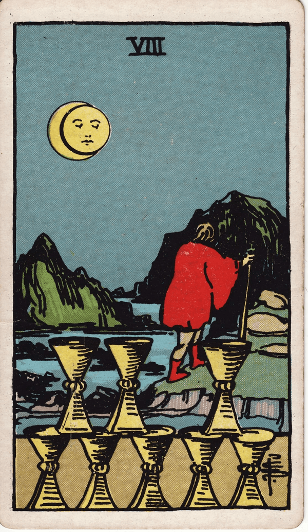 Eight of Cups tarot card, upright