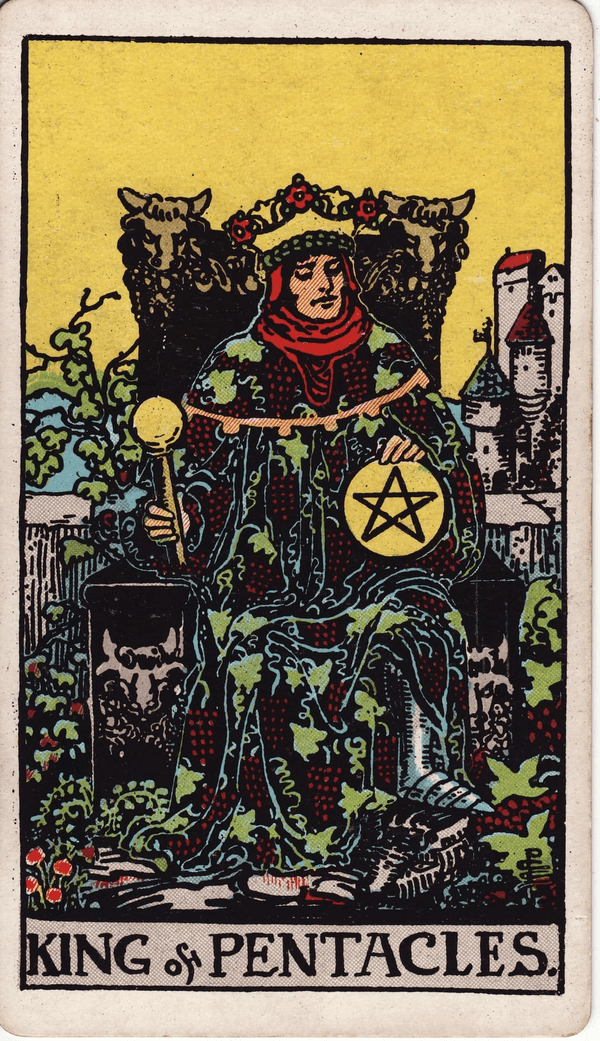 King of Pentacles tarot card, upright