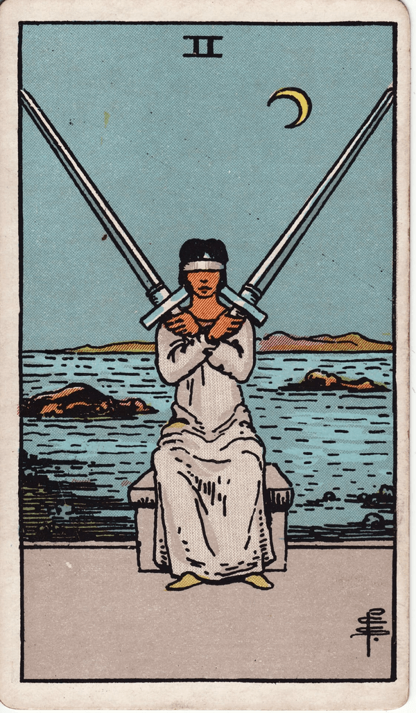 Two of Swords tarot card, upright