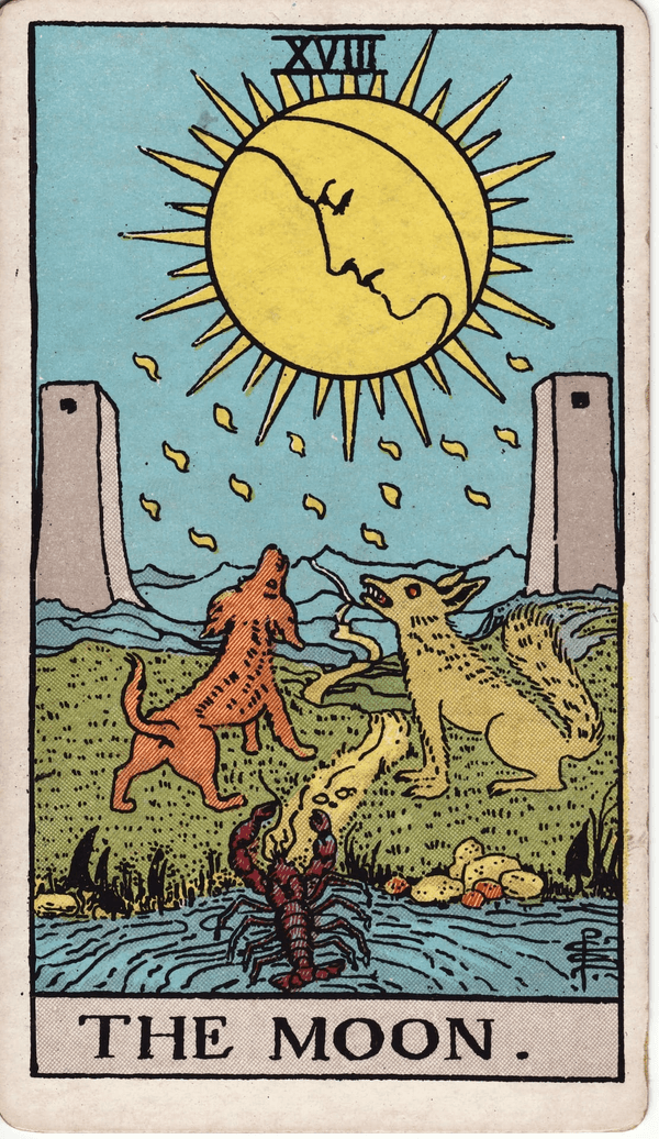 The Moon tarot card, upright