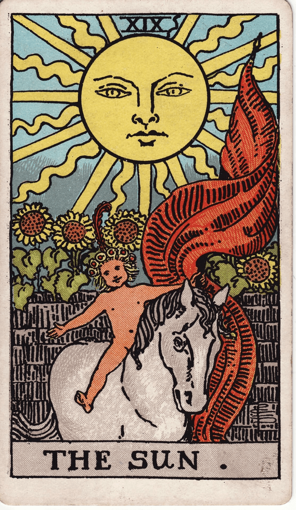 The Sun tarot card, upright