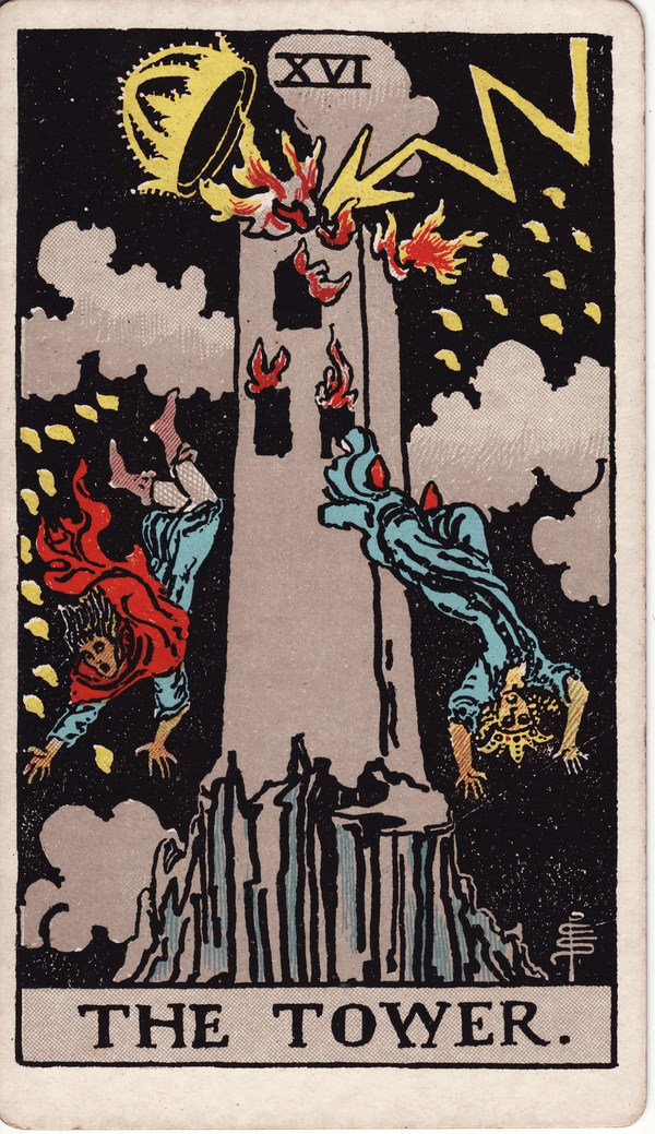 The Tower tarot card, upright